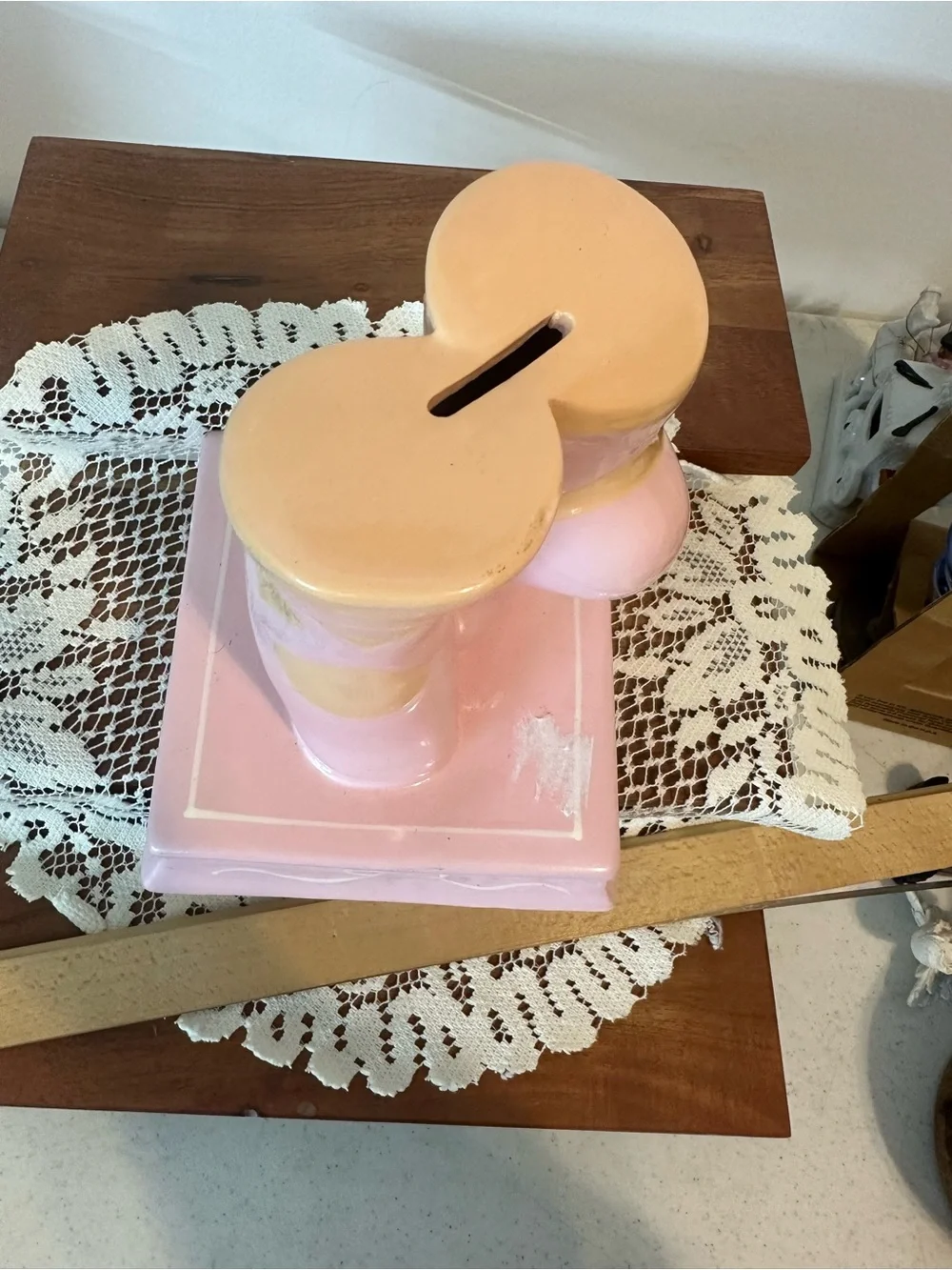 Pink Ceramic Ballet Slipper Piggy Bank
